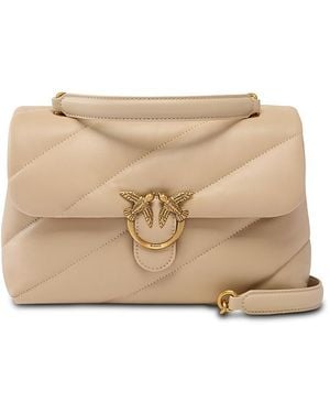 Pinko Love Puff Classic Small Quilted Crossbody Bag - Natural