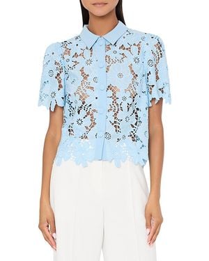 MILLY Addison Roja Lace Top - Blue