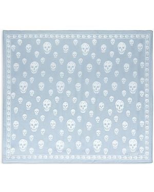 McQueen Skull Silk Scarf - Blue