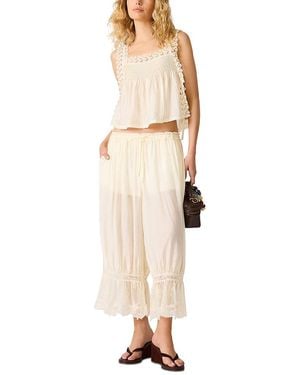 Steve Madden Easten Lace Trim Pants - Natural
