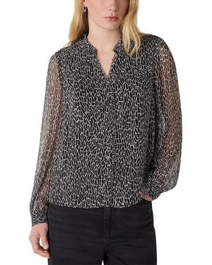 Whistles Dragonfly Print Blouse - Gray