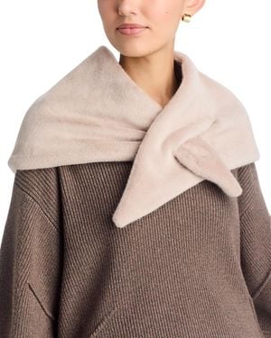 Herno Faux Fur Triangle Foulard - Brown