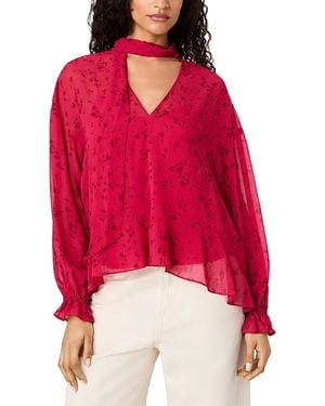 French Connection Marina Silky Chiffon Blouse - Red