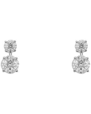 Zydo 18K Diamond Mosaic Round Drop Earrings, 1.15 Tcw - White