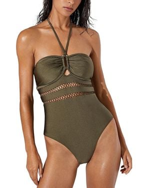 Reiss Libby Bandeau One Piece Swimsuit - Green