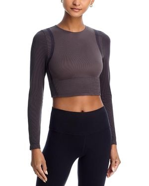 On Shoes Studio Knit Lg T Crop Top - Blue