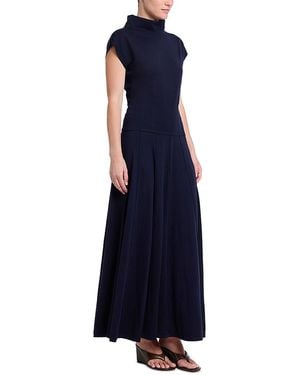 Twp Wool Seamed Maxi Skirt - Blue