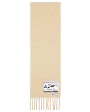 Lanvin Fringed Wool Scarf With 22 Faubourg Label - White