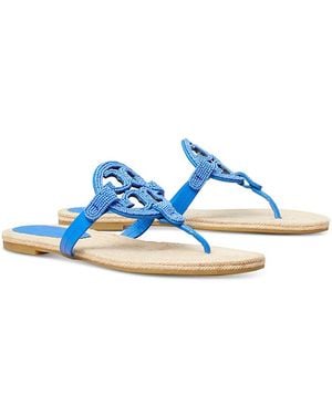 Tory Burch Beaded Espadrille Sandals - Blue