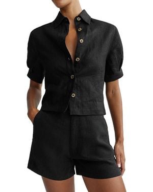 DL1961 Montauk Puff Sleeve Shirt - Black