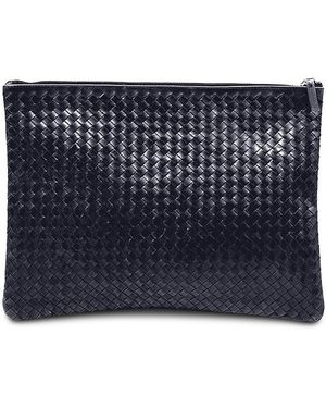 Dragon Diffusion Interlaced Leather Pochette - Blue