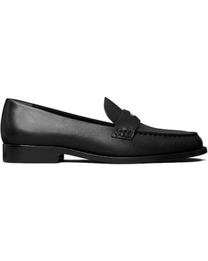 Tory Burch Classic Leather Penny Loafers - Black