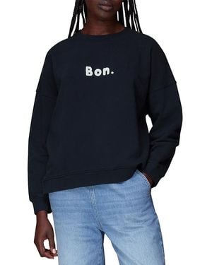 Whistles Bon Relaxed Cotton Sweatshirt - Blue
