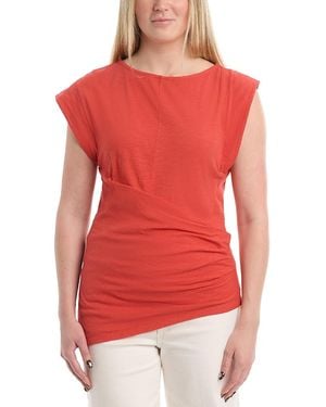 Wilt Clothing Boat Neck Rolled Cuff Tee - Red