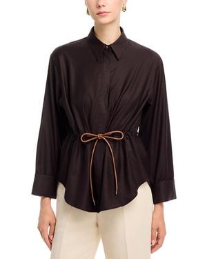 Herno Wool-Blend Tie Waist Shirt - Black
