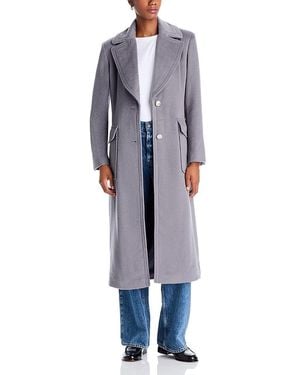 Bernardo Classic Tailored Wool Melton Coat - Blue