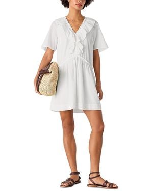 Whistles Ruffled Trapeze Mini Dress - White