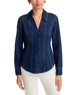 Veronica Beard Buckner Denim Button Down Shirt - Blue