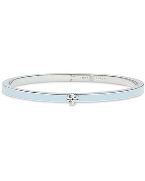 Tory Burch Kira Logo Color Inlay Bangle Bracelet - White