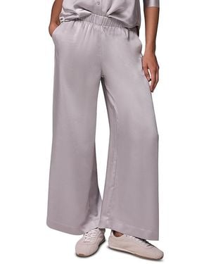 Donna Karan Weekend Satin Wide Leg Pants - Gray