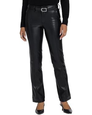 NYDJ Marilyn Faux Leather Straight Leg Pants - Black