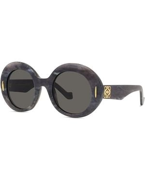 Loewe Anagram Oval Sunglasses, 50Mm - Gray