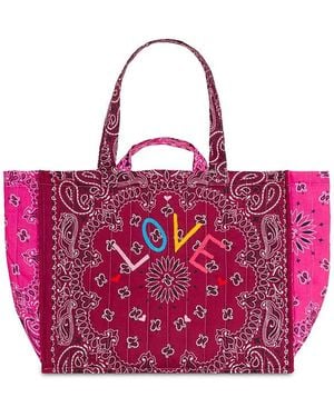 Call it By Your Name Maxi Cabas Quilted Bandana Tote - Pink