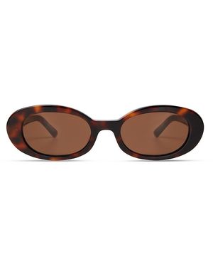 Elisa Johnson Lyric Oval Sunglasses, 52Mm - Brown