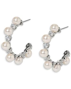 Nadri Venus C Hoop Earrings, 1.4L - White