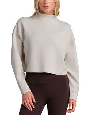 Rhone Dreamglow Cropped Mock Neck Top - Gray