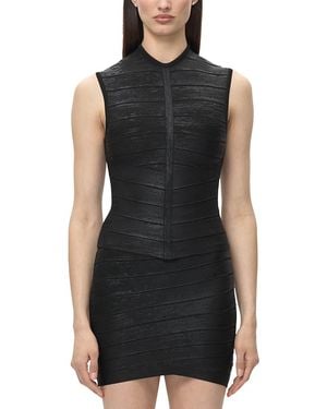 Hervé Léger The Metallic Brianna Sleeveless Top - Black