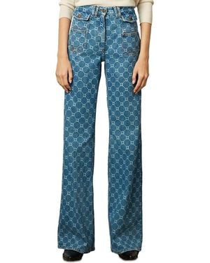 Gerard Darel Anna Mid Rise Bootcut Jeans - Blue