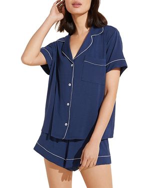Eberjey Gisele Relaxed Short Sleeve Top & Shorts - Blue