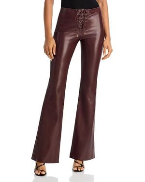 Alice + Olivia Ravyn Faux Leather Lace Up Pants - Red