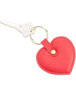 ROYCE New York Royce Leather Heart Keychain Charm - Red