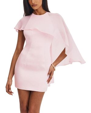 Miss Circle Umeko Asymmetrical Cape Mini Dress - Pink