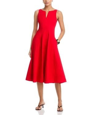 Aqua Paneled Midi Dress - Red