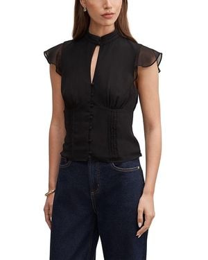 EVER NEW Eden Keyhole Blouse - Black