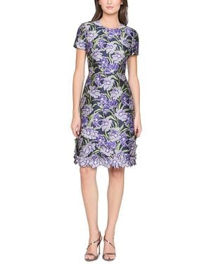 THEIA Serenza Jacquard Dress - Blue