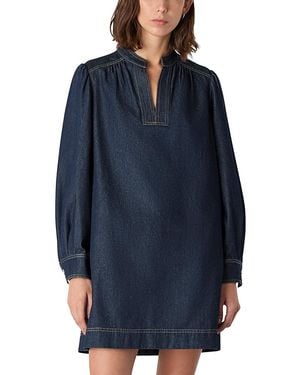 Whistles Denim Shift Mini Dress - Blue