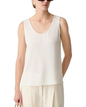 Theory Silk Scoop Neck Shell - White