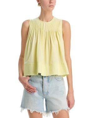Aqua Pintuck Tank Top - Metallic