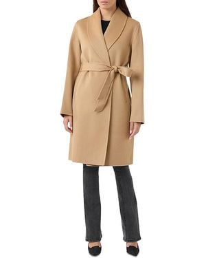 Sofiacashmere Belted Wool & Cashmere Coat - Natural