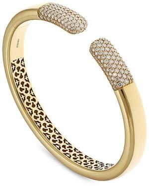 Crivelli 18K Pave Diamond Bangle Bracelet - Metallic