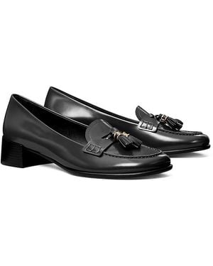 Tory Burch Leather Tassel Loafers - Black