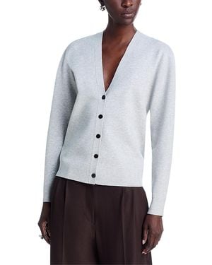 Theory V Neck Long Sleeve Cardigan Sweater - White