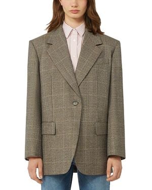 Weekend by Maxmara Wkdmagma Plaid Single Breasted Blazer - Green