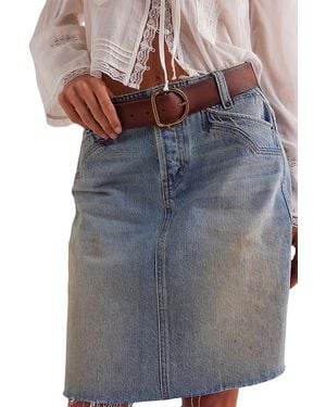 Free People Suzy Denim Skirt - Gray