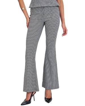 Miss Circle Ulli Micro-Houndstooth Flared Pants - Gray