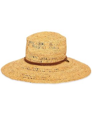 Rag & Bone Crochet Raffia Boater Hat - Metallic